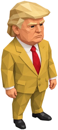 Donald Trump em estilo low poly
